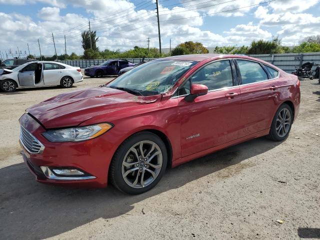 3FA6P0LU1HR309918 - 2017 FORD FUSION SE HYBRID RED photo 1