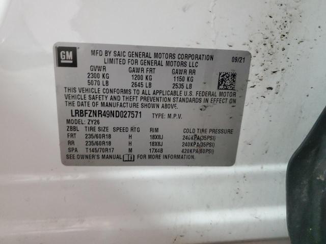 LRBFZNR49ND027571 - 2022 BUICK ENVISION ESSENCE أبيض صورة 14