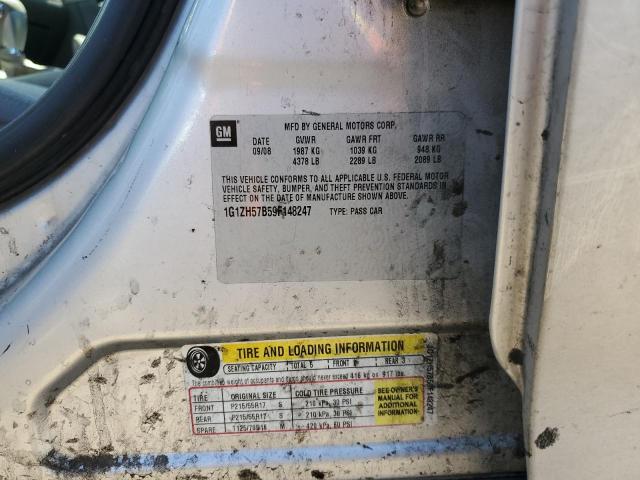 1G1ZH57B59F148247 - 2009 CHEVROLET MALIBU 1LT 银色 照片 12