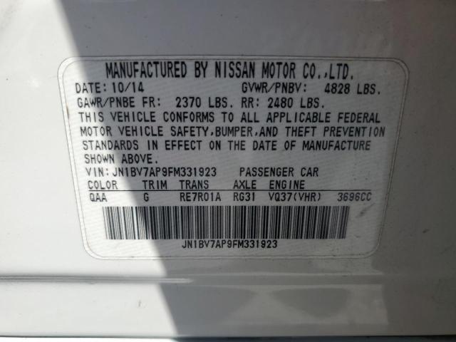 JN1BV7AP9FM331923 - 2015 INFINITI Q50 BASE WHITE photo 13