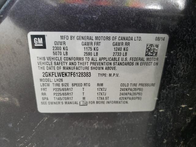 2GKFLWEK7F6128383 - 2015 GMC TERRAIN SLE BLACK photo 14