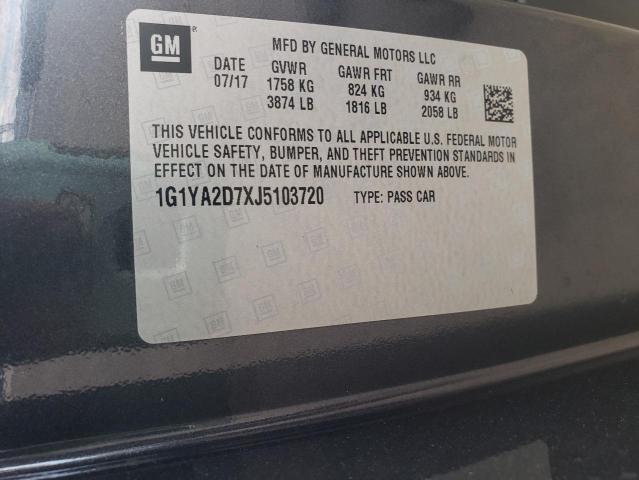 1G1YA2D7XJ5103720 - 2018 CHEVROLET CORVETTE STINGRAY 1LT GRAY photo 12