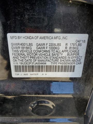 19UDE2F37JA004494 - 2018 ACURA ILX BASE WATCH PLUS BLACK photo 12