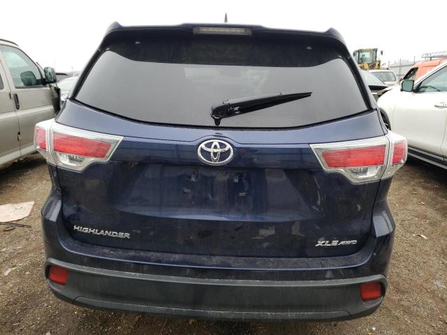 5TDJKRFH9ES059942 - 2014 TOYOTA HIGHLANDER XLE BLUE photo 6
