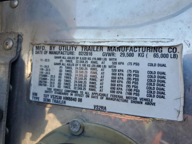 1UYVS2530HM884008 - 2017 UTILITY TRAILER WHITE photo 10