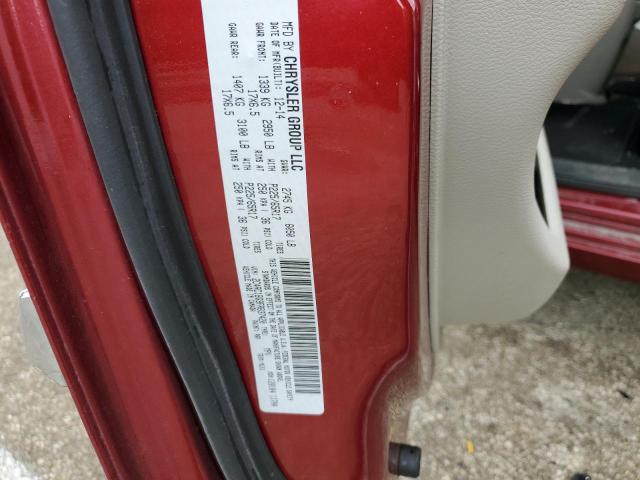 2C4RC1BG9FR637420 - 2015 CHRYSLER TOWN & COU TOURING ბურგუნდია ფოტო 13