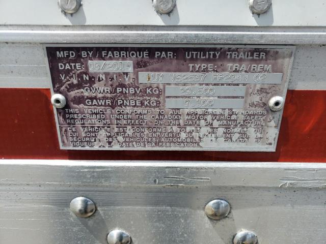 1UYVS2537FP294402 - 2015 UTILITY TRAILER WHITE photo 10