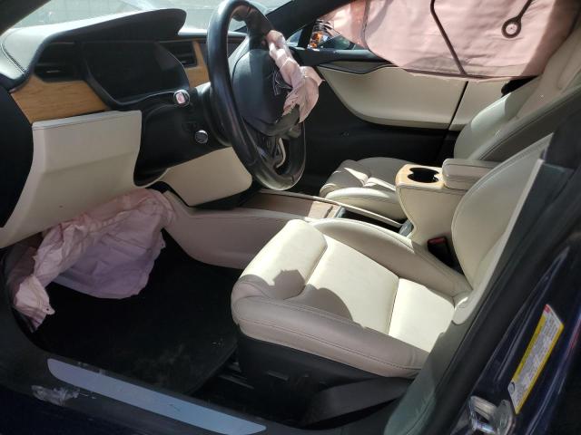 5YJSA1E21MF418080 - 2021 TESLA MODEL S BLUE photo 7