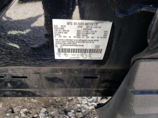 1FM5K8ARXKGB44513 - 2022 FORD EXPLORER POLICE INTERCEPTOR Qara foto 14