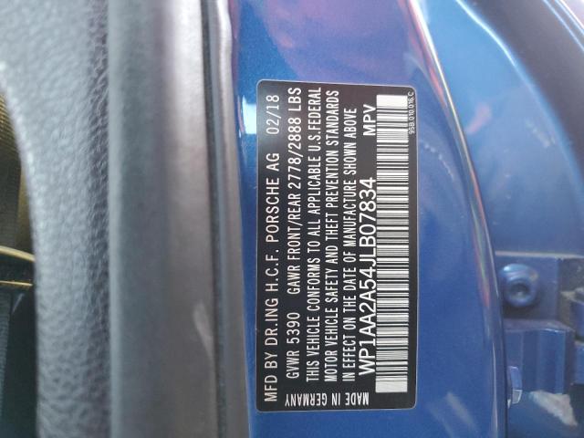 WP1AA2A54JLB07834 - 2018 PORSCHE MACAN BLUE photo 13