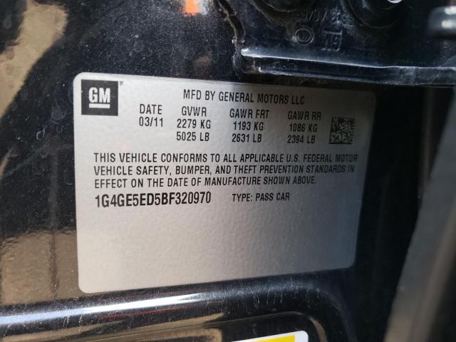 1G4GE5ED5BF320970 - 2011 BUICK LACROSSE CXS BLACK photo 12