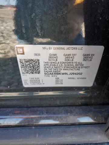 5GAERBKW9LJ294202 - 2020 BUICK ENCLAVE ESSENCE გრაფიტი ფოტო 13