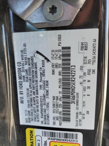 3FA6P0HD5ER242213 - 2014 FORD FUSION SE BLACK photo 13