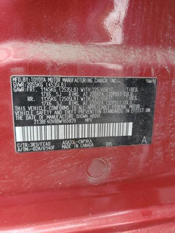 2T3BF4DV8BW165829 - 2011 TOYOTA RAV4 RED photo 12