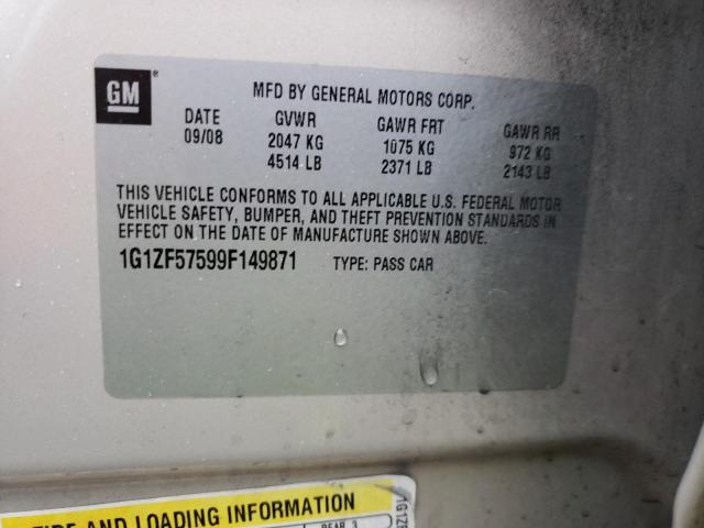 1G1ZF57599F149871 - 2009 CHEVROLET MALIBU HYBRID GOLD photo 13