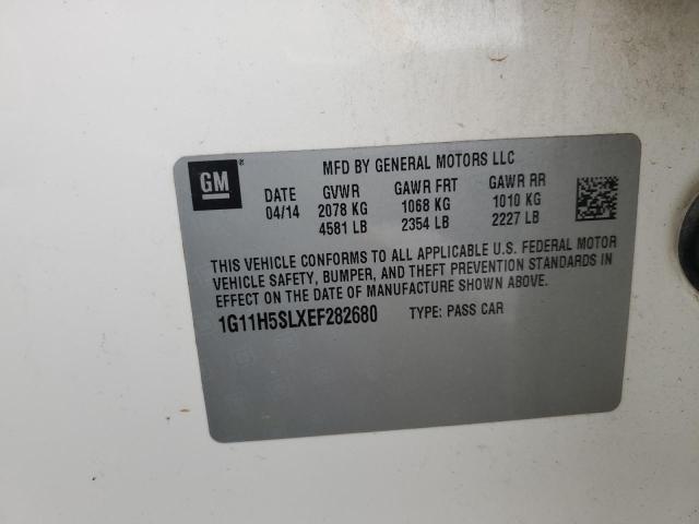 1G11H5SLXEF282680 - 2014 CHEVROLET MALIBU LTZ WHITE photo 12