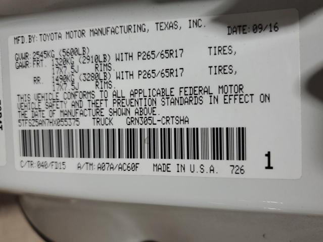 5TFSZ5AN7HX055375 - 2017 TOYOTA TACOMA ACCESS CAB თეთრი ფოტო 13