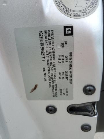 1G2ZG57N694221713 - 2009 PONTIAC G6 SILVER photo 12
