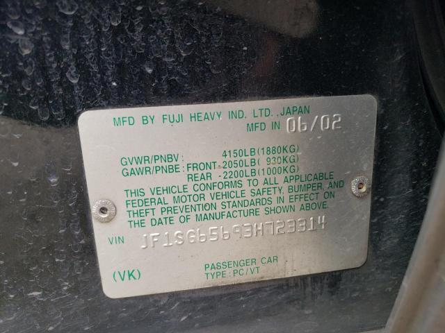 JF1SG65693H723314 - 2003 SUBARU FORESTER 2.5XS შავი ფოტო 13