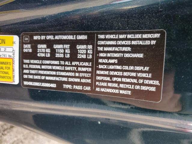 W04WJ3N57JG095463 - 2018 BUICK CASCADA SPORT TOURING GREEN photo 12