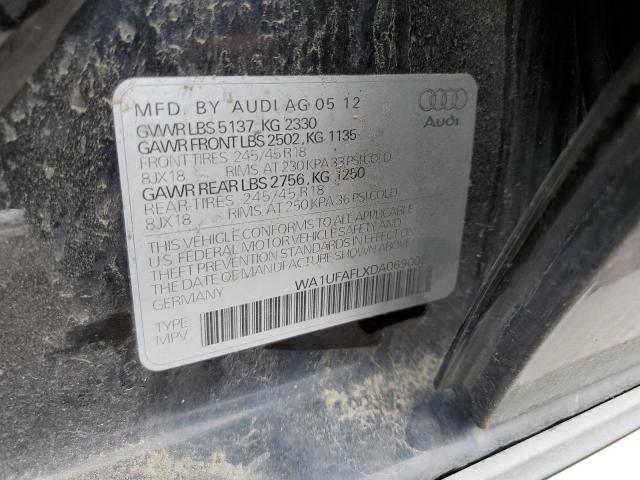 WA1UFAFLXDA069005 - 2013 AUDI A4 ALLROAD PREMIUM PLUS BLACK photo 12