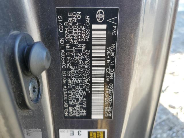 JTKJF5C76C3038742 - 2012 TOYOTA SCION TC ნაცრისფერი ფოტო 12