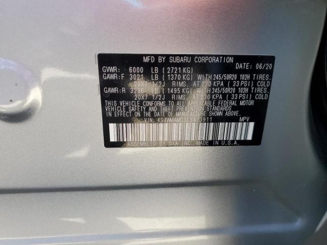 4S4WMAMD3L3473911 - 2020 SUBARU ASCENT LIMITED SILVER photo 13