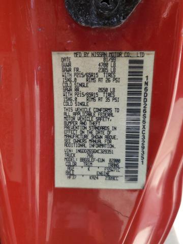 1N6DD26S6XC329351 - 1999 NISSAN FRONTIER KING CAB XE RED photo 13