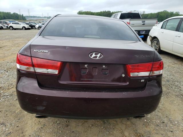 5NPEU46F66H079506 - 2006 HYUNDAI SONATA GLS RED photo 6