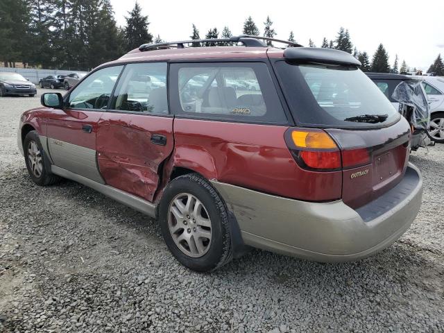 4S3BH665627607005 - 2002 SUBARU LEGACY OUTBACK RED photo 2
