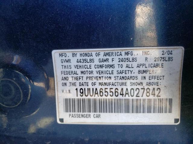 19UUA65564A027842 - 2004 ACURA TL BLUE photo 12