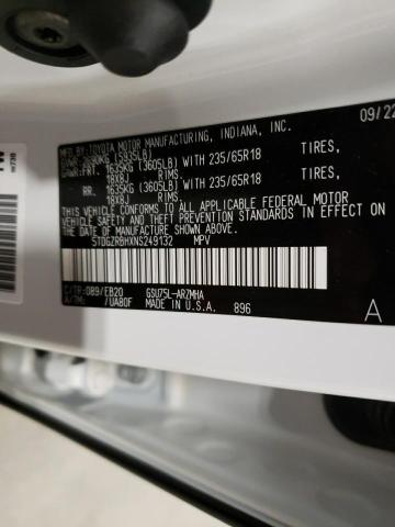 5TDGZRBHXNS249132 - 2022 TOYOTA HIGHLANDER XLE WHITE photo 13