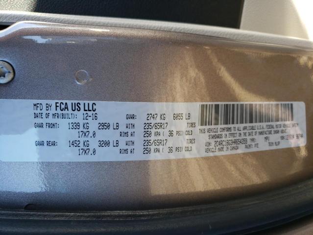 2C4RC1BG3HR654359 - 2017 CHRYSLER PACIFICA TOURING L GRAY photo 13