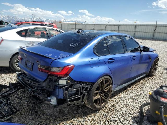 WBS43AY0XNFM02625 - 2022 BMW M3 COMPETITION BLUE photo 3