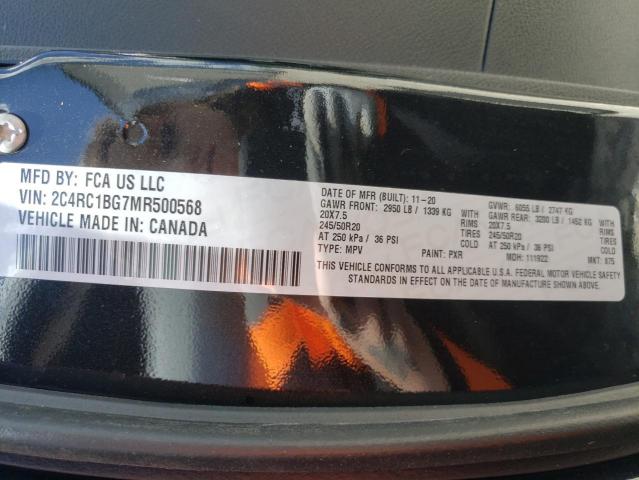 2C4RC1BG7MR500568 - 2021 CHRYSLER PACIFICA TOURING L შავი ფოტო 14