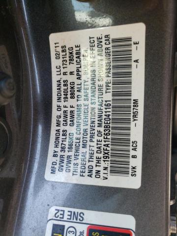 19XFA1F63BE041161 - 2011 HONDA CIVIC LX-S Gris photo 12