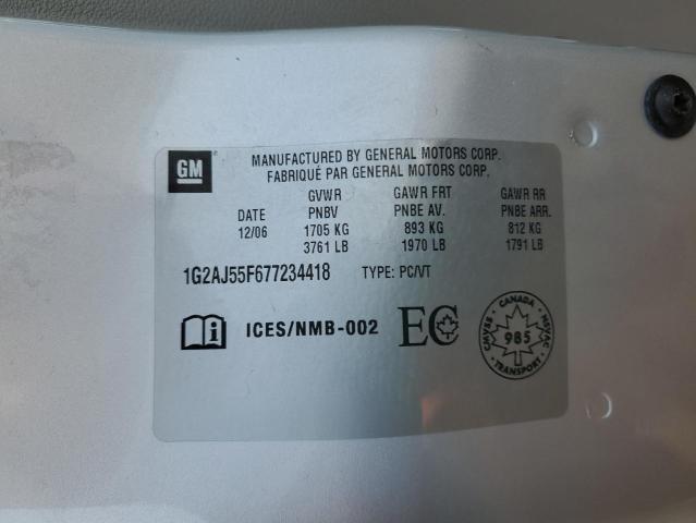 1G2AJ55F677234418 - 2007 PONTIAC G5 Gri fotoğraf 12