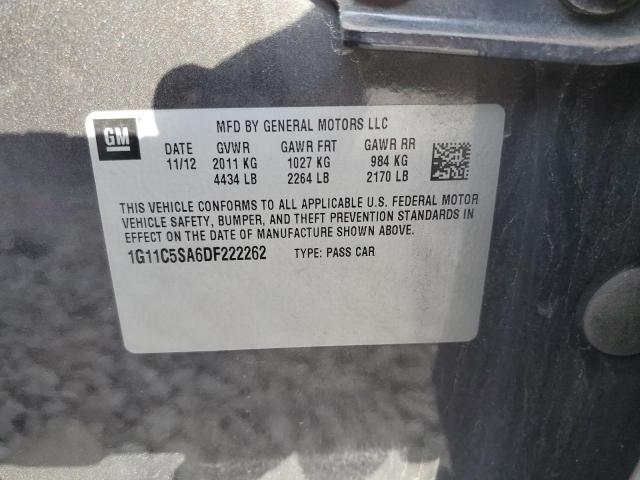 1G11C5SA6DF222262 - 2013 CHEVROLET MALIBU 1LT 黑色 照片 12