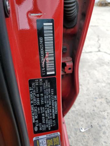 KNADM4A38D6257493 - 2013 KIA RIO LX RED photo 12