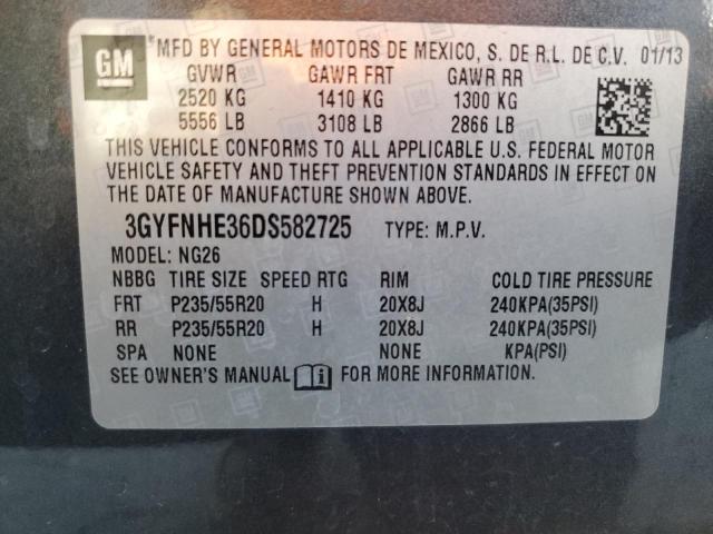 3GYFNHE36DS582725 - 2013 CADILLAC SRX PERFORMANCE COLLECTION GRAY photo 14