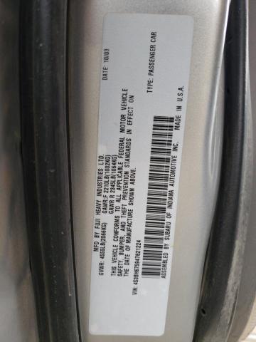 4S3BH675947621224 - 2004 SUBARU LEGACY OUTBACK AWP 银色 照片 12