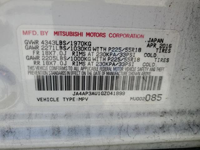 JA4AP3AU1GZ041899 - 2016 MITSUBISHI OUTLANDER ES WHITE photo 14