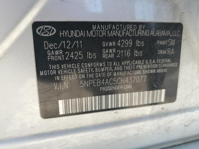 5NPEB4AC5CH437077 - 2012 HYUNDAI SONATA GLS SILVER photo 13