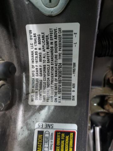 19XFA16979E007924 - 2009 HONDA CIVIC EXL Gümüş foto 12