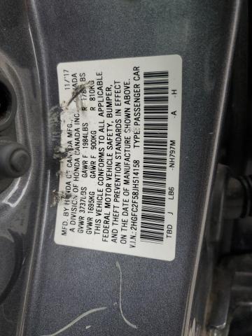 2HGFC2F58JH514158 - 2018 HONDA CIVIC LX CHARCOAL photo 12