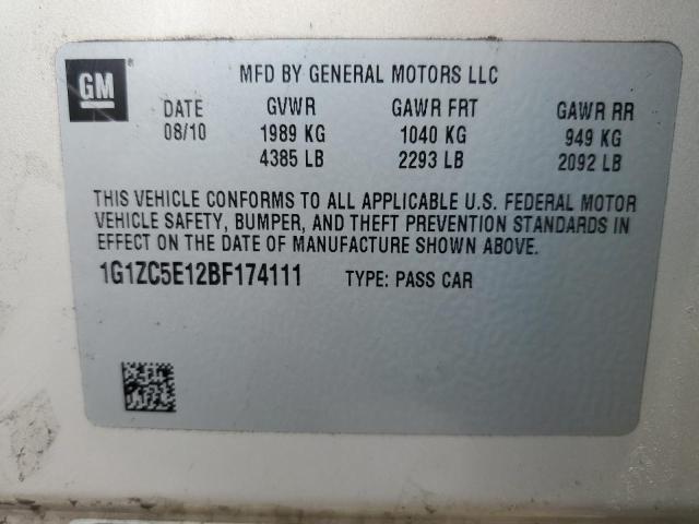 1G1ZC5E12BF174111 - 2011 CHEVROLET MALIBU 1LT TAN photo 12