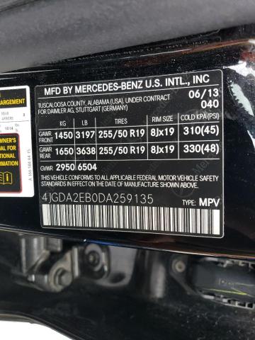 4JGDA2EB0DA259135 - 2013 MERCEDES-BENZ ML 350 BLUETEC BLACK photo 14