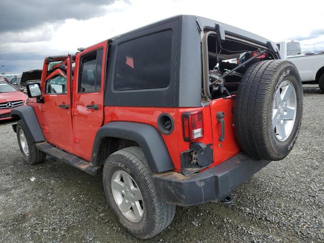 1C4HJWDG2FL546638 - 2015 JEEP WRANGLER U SPORT RED photo 2