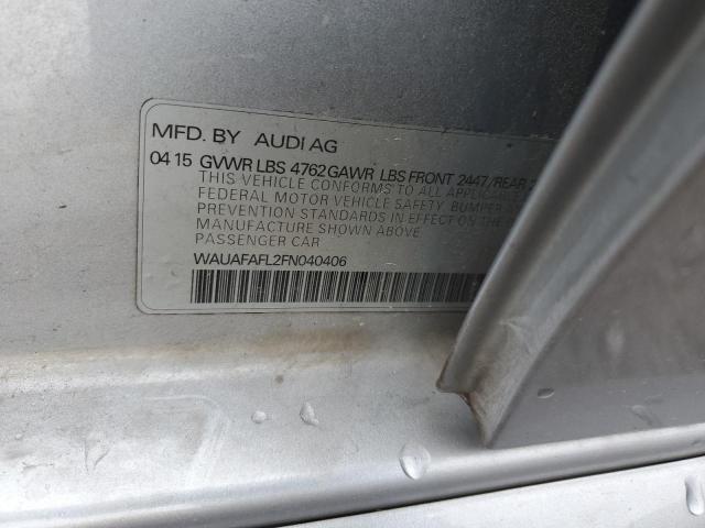 WAUAFAFL2FN040406 - 2015 AUDI A4 PREMIUM SILVER photo 12