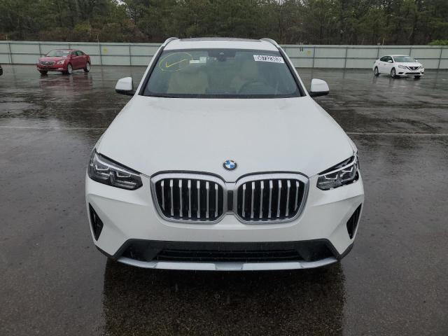 5UX53DP09N9M50953 - 2022 BMW X3 XDRIVE30I WHITE photo 5